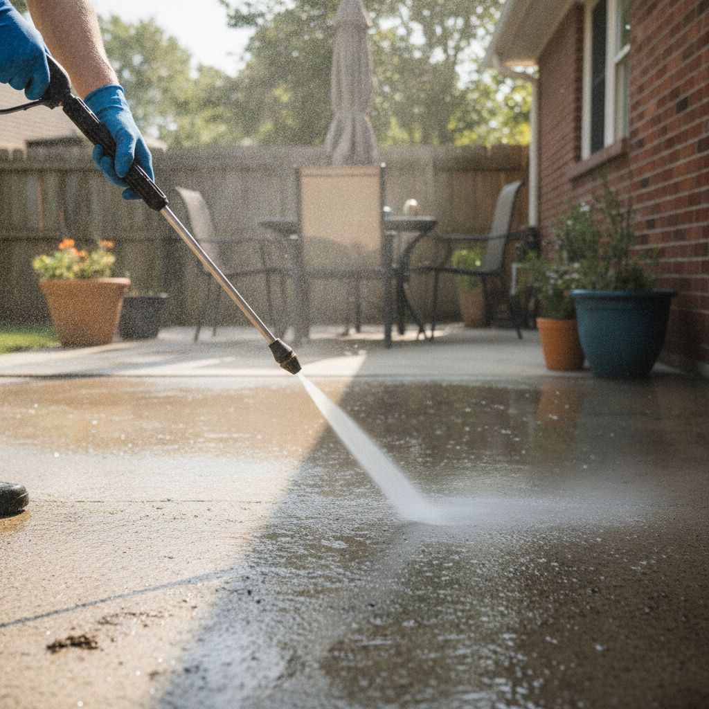 Patio Washing no peoples face just hand
