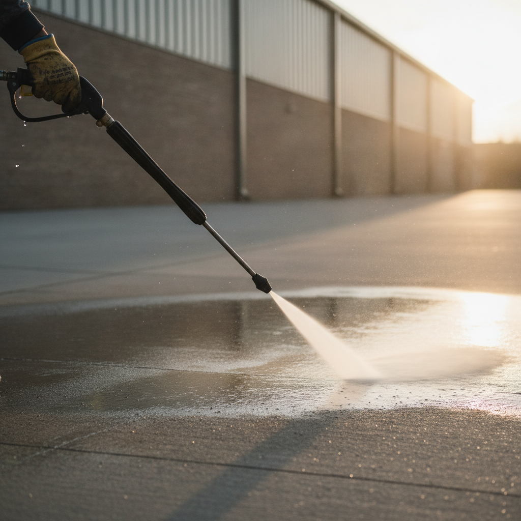 Commercial Pressure Washing no peoples face just hand